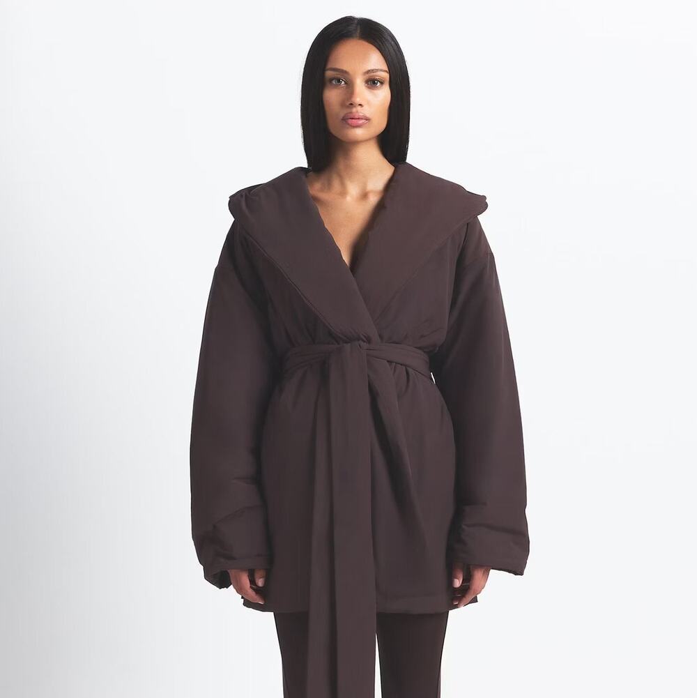 NEW Nike x SKIMS WOVEN NYLON WRAP COAT IN PHOENIX SIZE XS